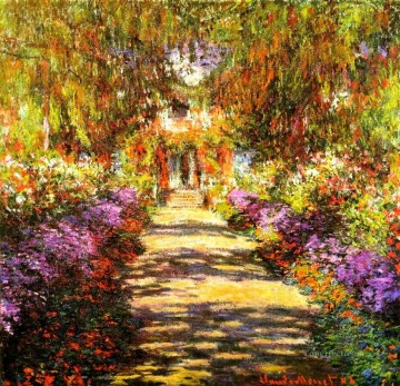  garden Oil Painting - Pathway in Monet s Garden at Giverny Claude Monet